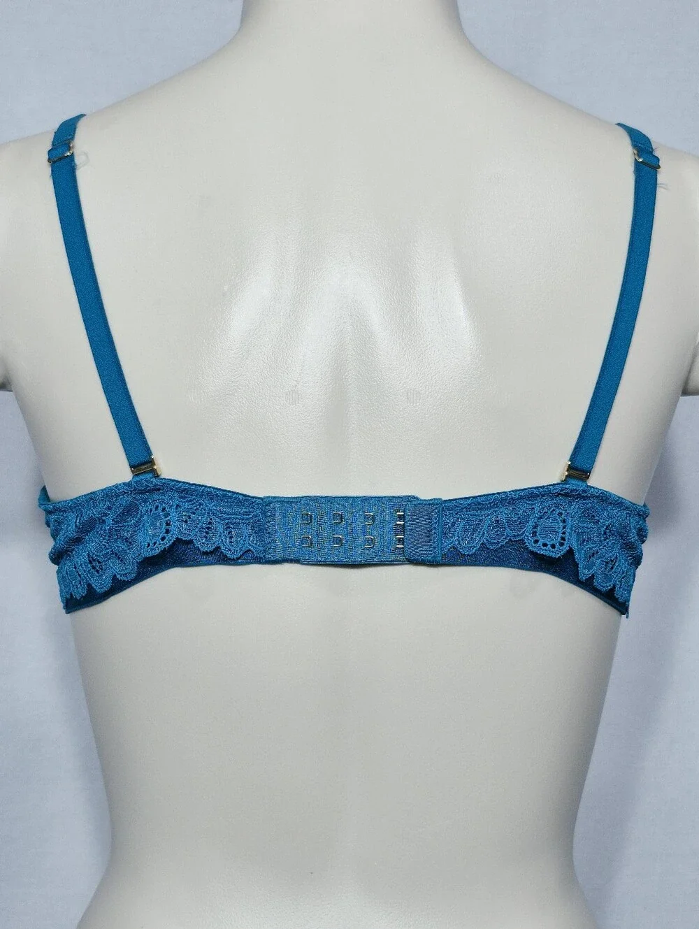 36B Soma Plunge Unlined Lace Underwire Bra Teal Blue